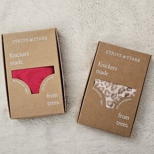 Free People Stripe & Stare Set of 2 Knickers Undies sz S NWT